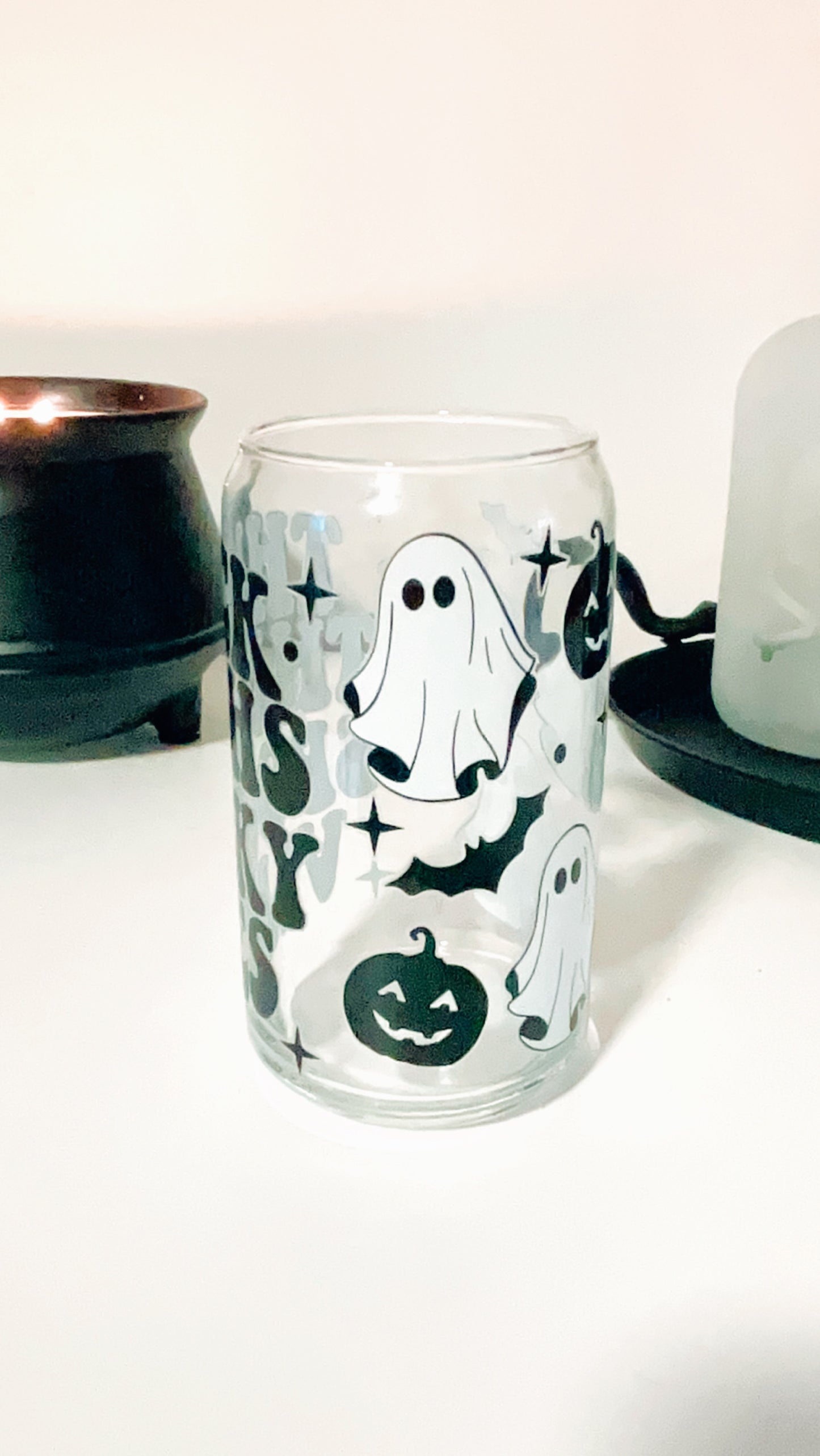 Thick Thighs Spooky Vibes Glass Cup