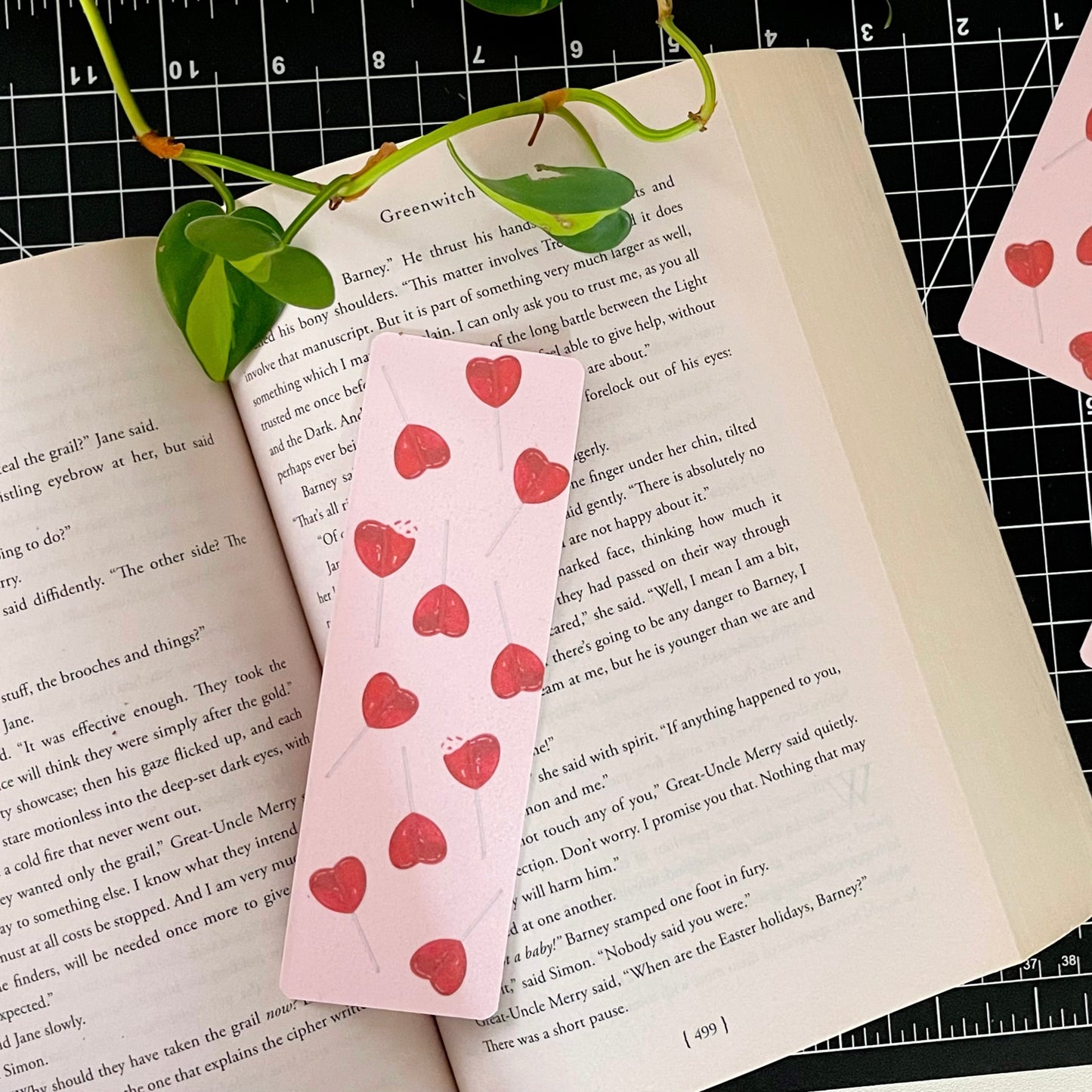 Broken candy hearted  bookmark