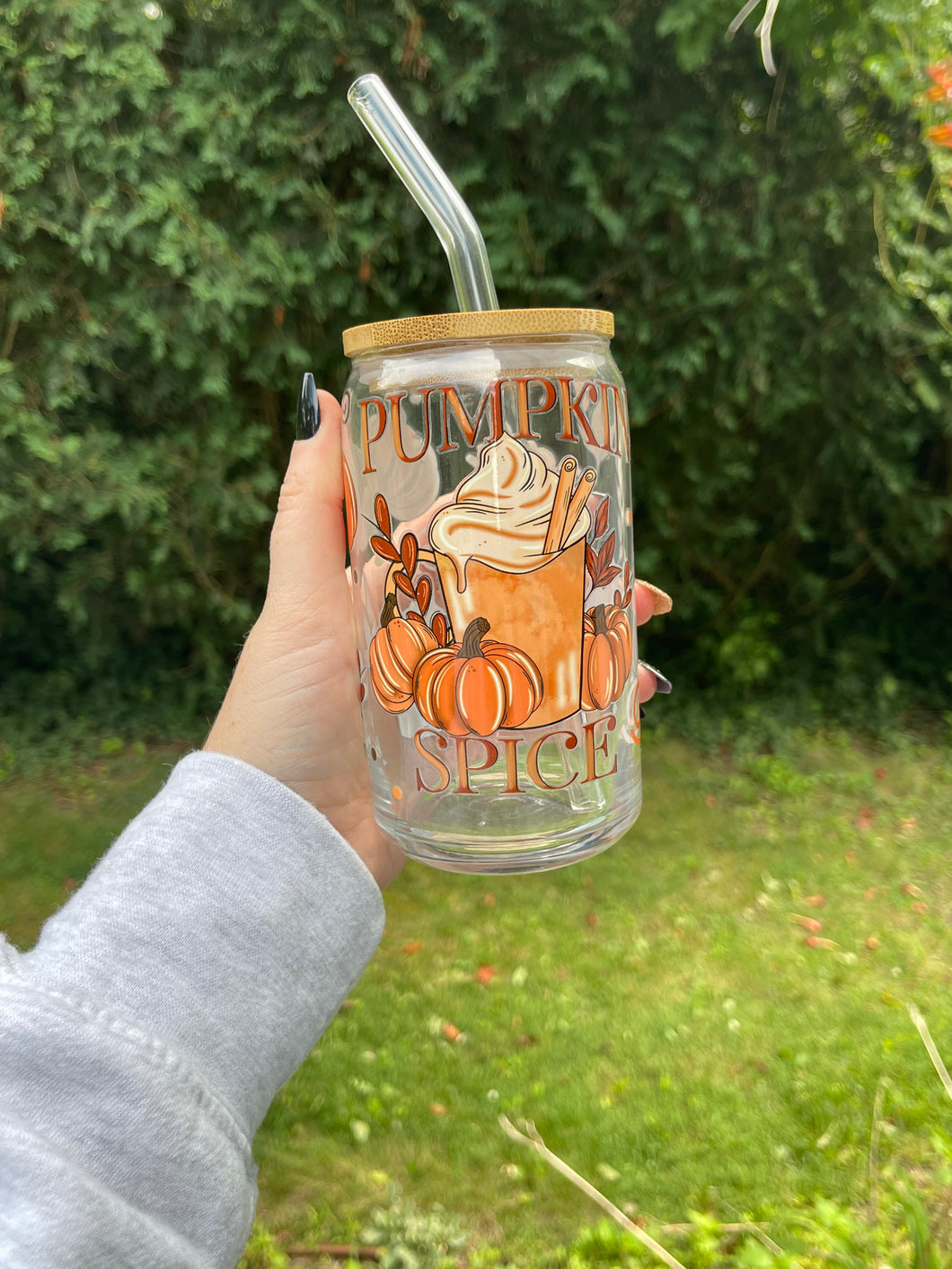 Pumpkin Spice Glass Cup