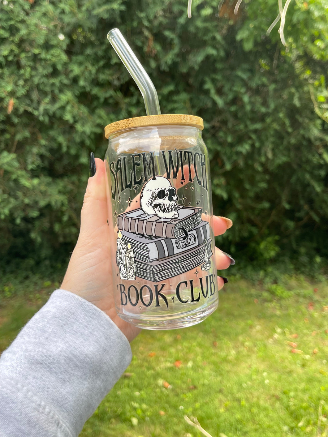 Salem Witch Book Club Glass Cup