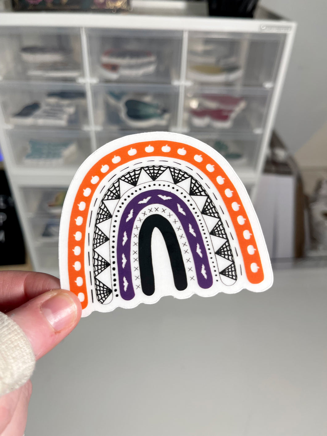 Spooky Halloween Rainbow Clear Vinyl Sticker