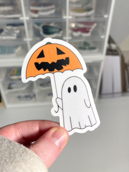 Rainy Day Ghost Clear Vinyl Sticker