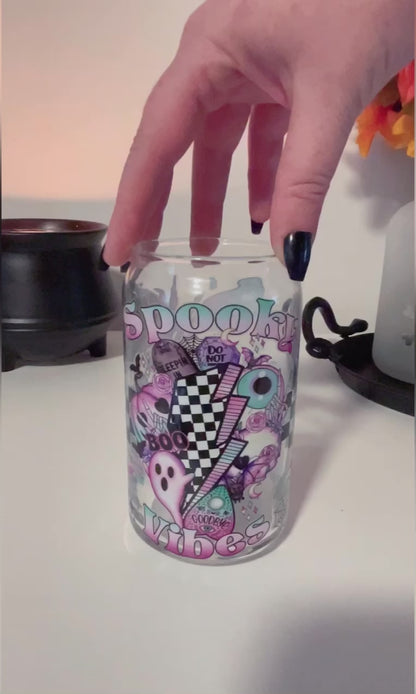 Spooky Vibes Glass Cup