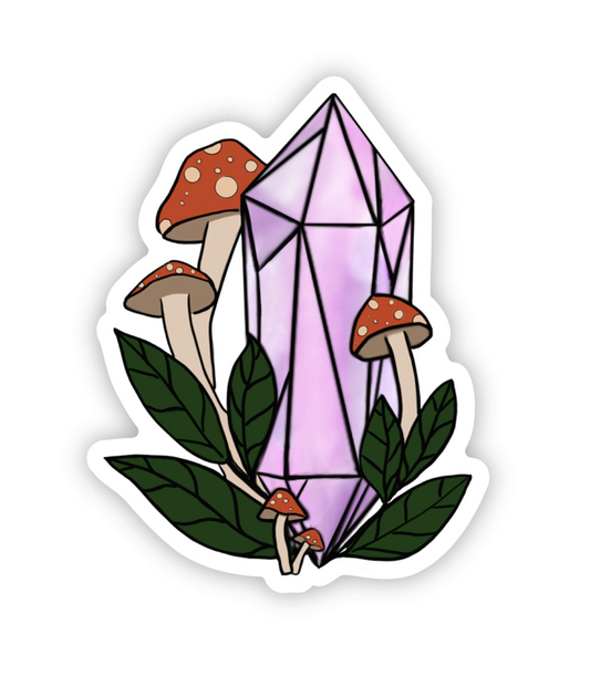 Crystal & Mushroom Vinyl Sticker